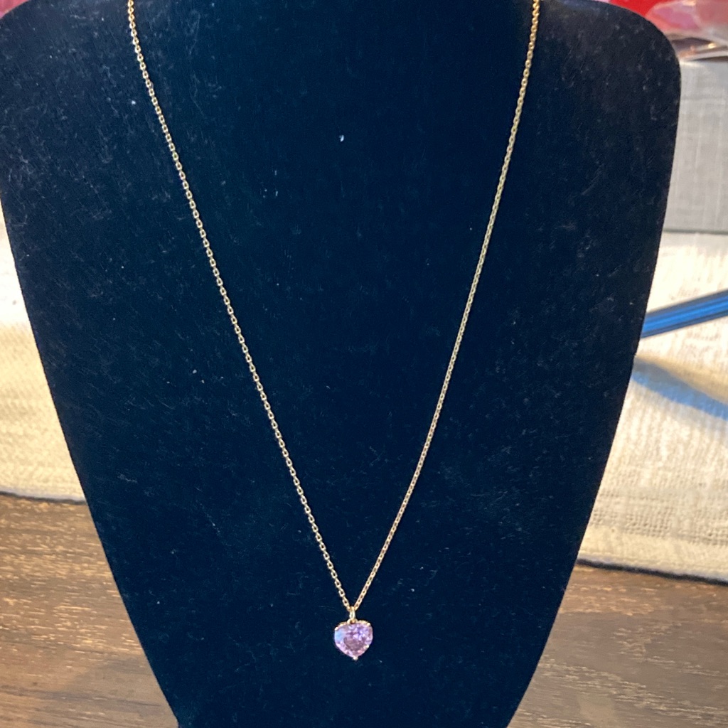 Kate Spade Gold Pink Heart Adjustable Length Necklace